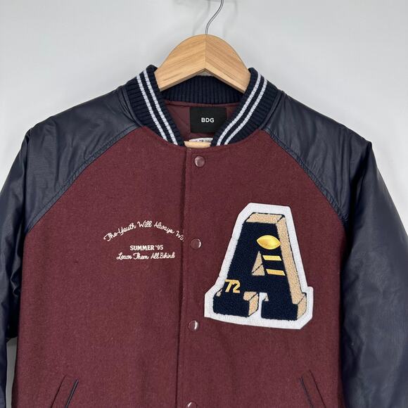BDG Urban Outfitters True Winner Patched Varsity Jacket Oversized Football - Picture 8 of 16